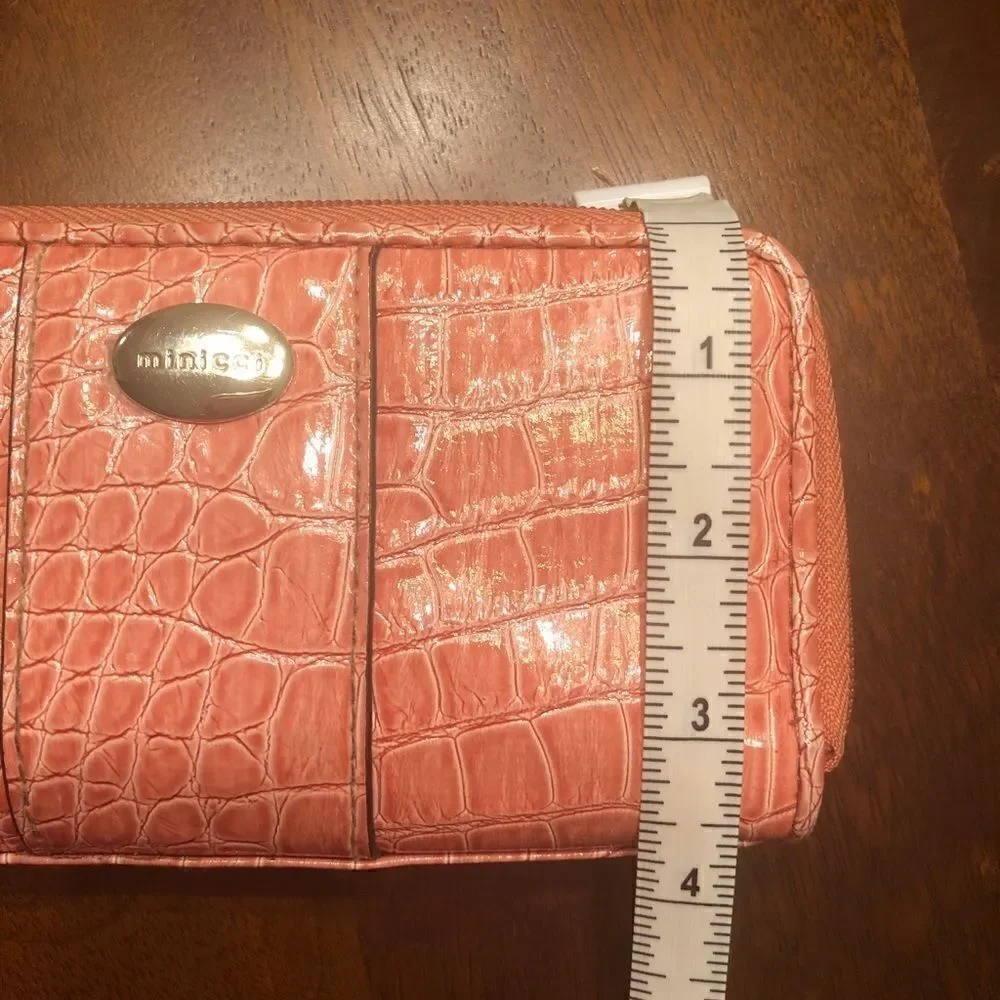 Minicci Faux Crocodile Print Coral Wallet